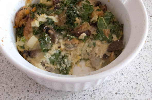 The Three Bite Rule - Breakfast Strata with Kale & Portobello