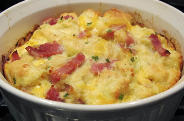 The Three Bite Rule - Breakfast Bake with Ham, Eggs, and Cheese