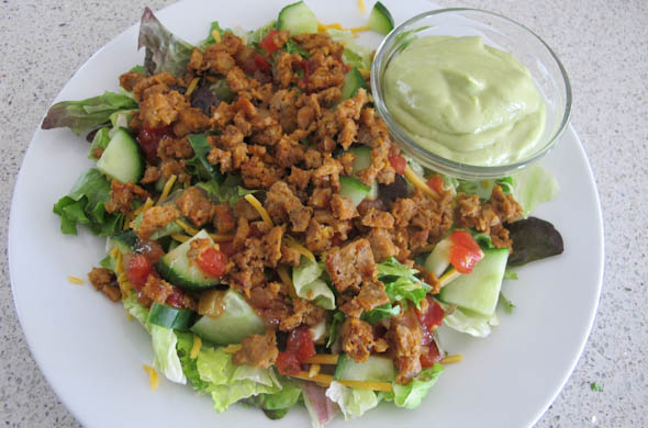 The Three Bite Rule - Taco Salad with Avocado Lime Dressing
