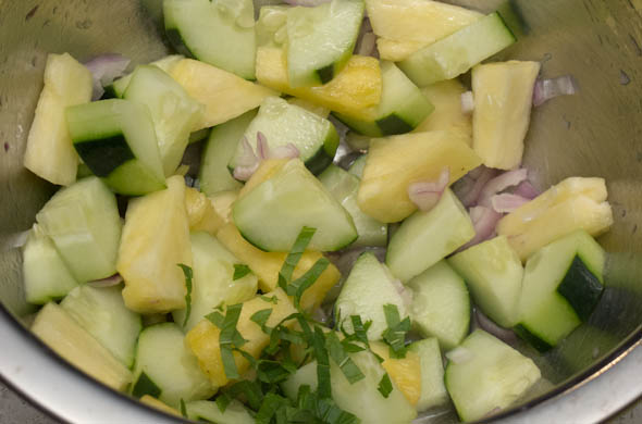 The Three Bite Rule - Pineapple, Cucumber, Mint Salad