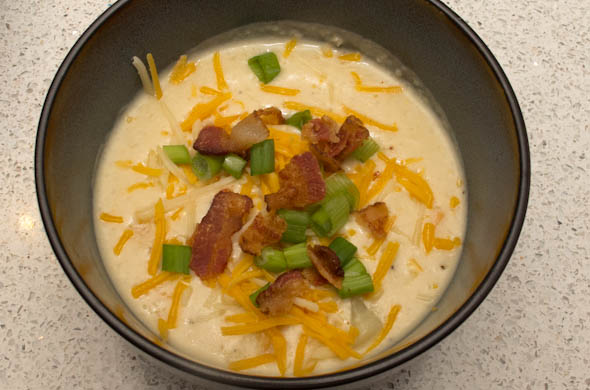 The Three Bite Rule - Potato Soup with Loaded Toppings