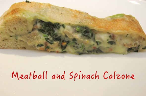 The Three Bite Rule - Meatball and Creamy Spinach Calzone