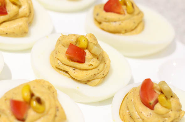 The Three Bite Rule - Taco Spiced Deviled Eggs