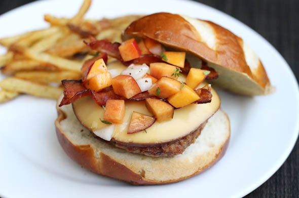 The Three Bite Rule - Burger with Smoked Gouda & Peach Relish