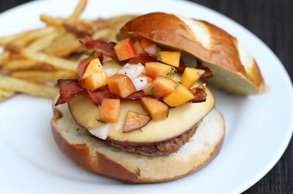 The Three Bite Rule - Burger with Smoked Gouda & Peach Relish