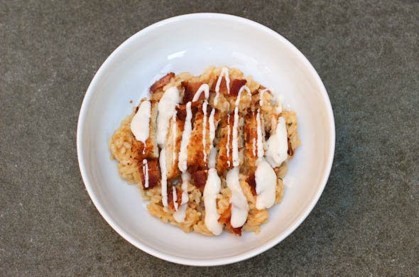 The Three Bite Rule - Chicken, Bacon, Cheddar & Ranch Risotto