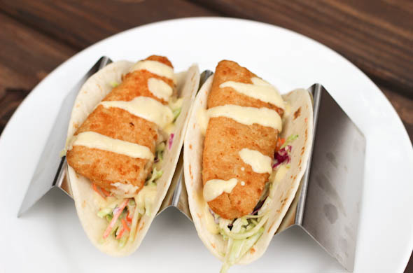 The Three Bite Rule - Fish Tacos with Mango Sauce
