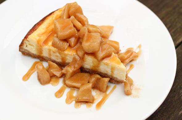 The Three Bite Rule - Cheesecake with Salted Caramel and Apple Topping