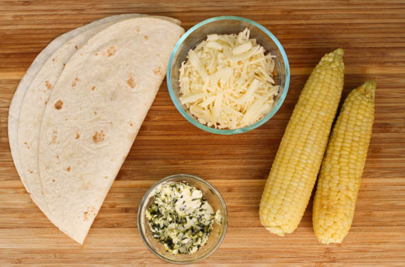 The Three Bite Rule - Corn Quesadilla in Cilantro Butter